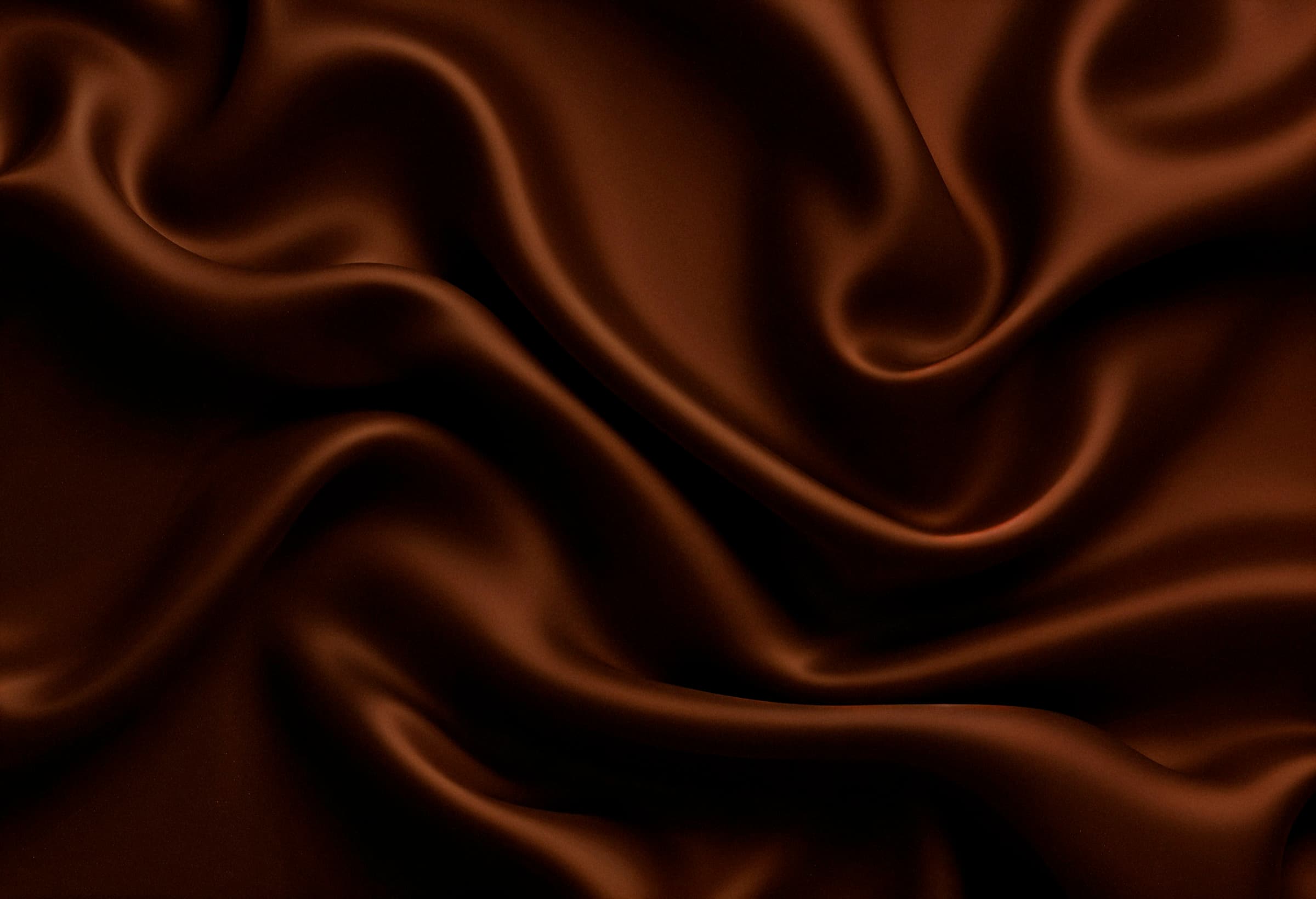 Rippled copper satin fabric